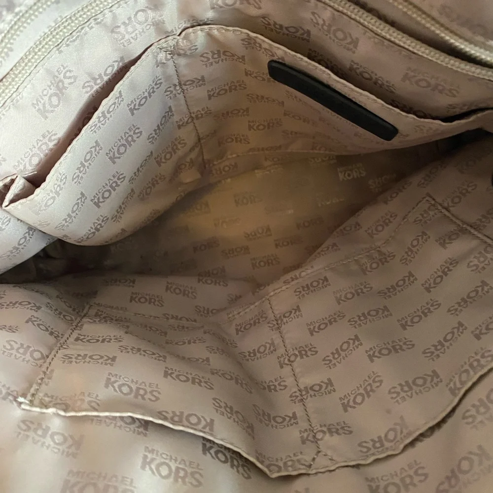 MICHAEL Michael Kors Navy MK Logo Tote with Gold Charm